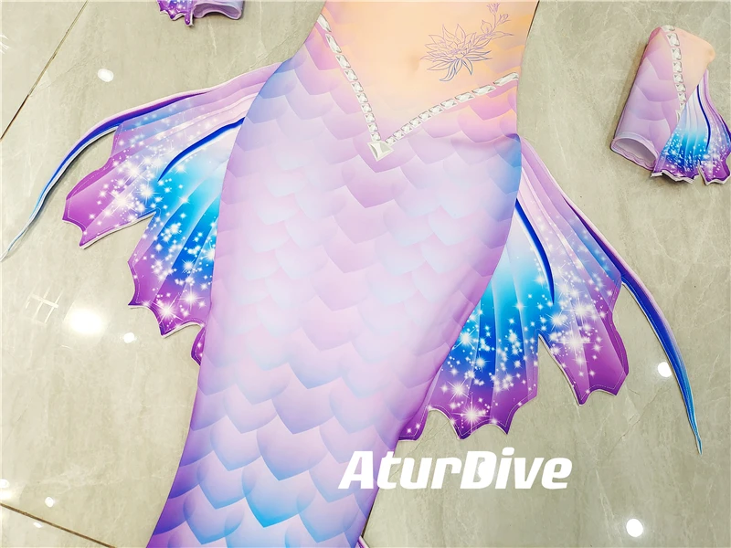 Traje de bikini profesional personalizado de una pieza para adultos y niños, traje de baño de sirena HD, traje de rendimiento para acuario