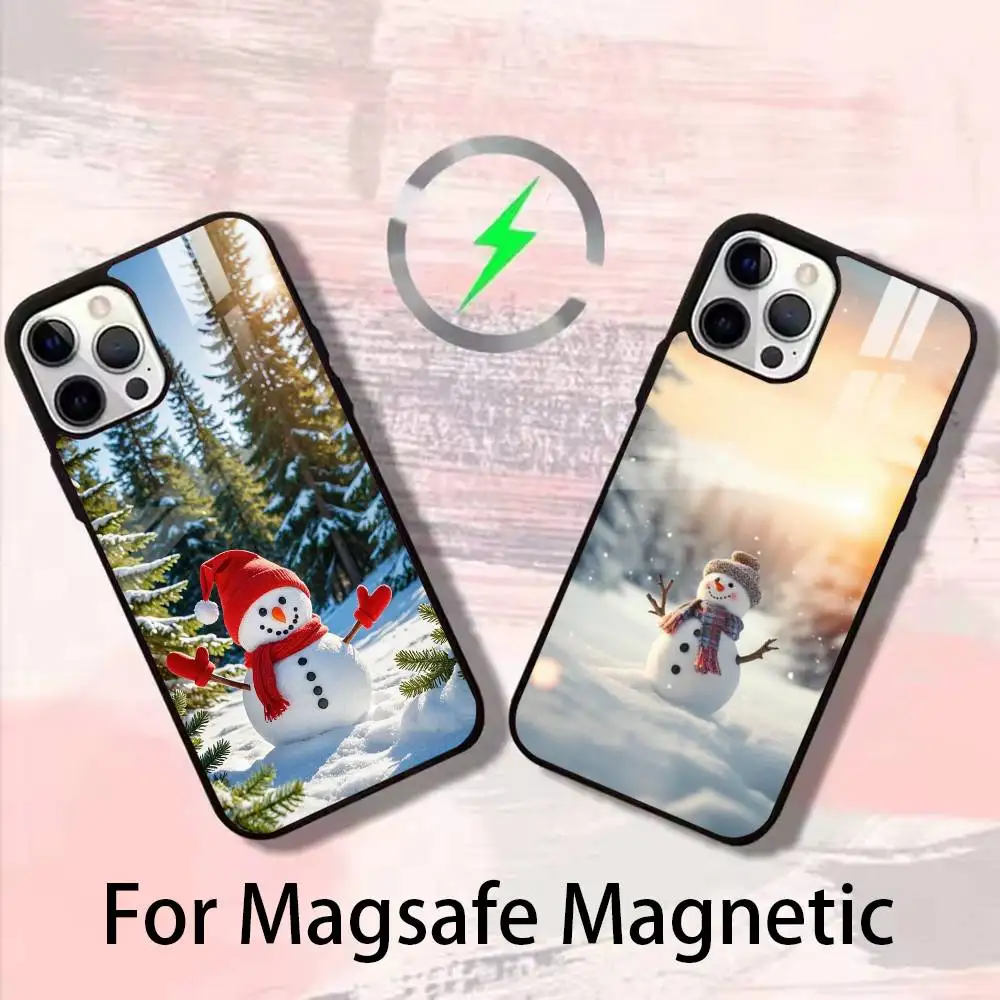 

winter snowman Phone Case For iPhone 17,16,15,14,13,12,Plus,Pro,Max For Magsafe Magnetic Wireless Charge