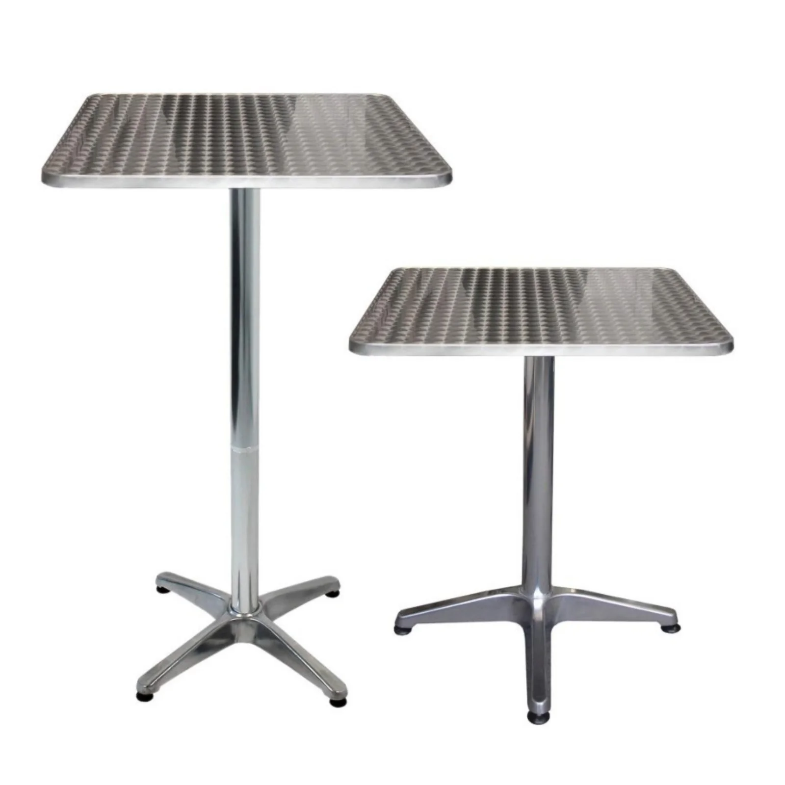 Mesa bistrô Mesa de cozinha Mesa de jantar em alumínio para uso externo 60 x 60 cm com altura regulável 70/110 cm