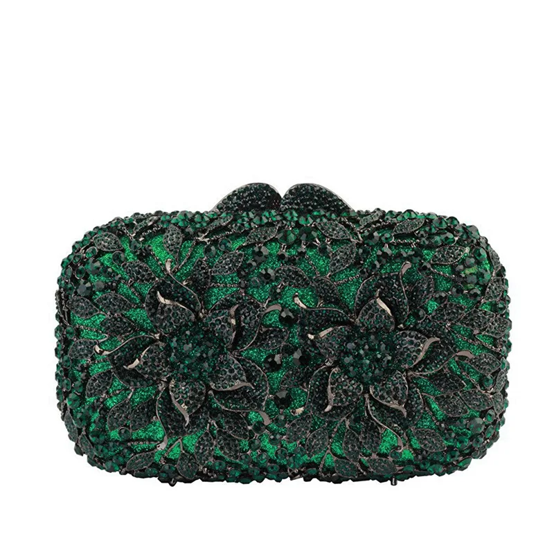 

Luxury Crystal Diamond Clutch Bag Dinner Women's Flower Dress Clutch Bag Original Order Bolsa Grife Luxo Bolso Diseñador De Lujo