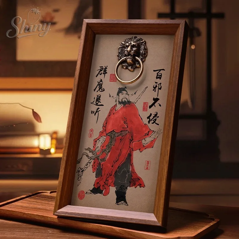 

Zhong Kui Living Room Entrance Table Top Decorative Painting Chinese Style Prosperity and Peace Picture Frame