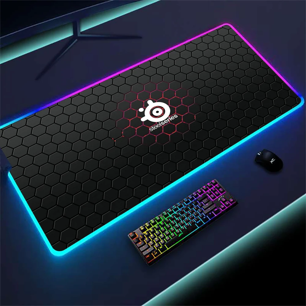 Steelseries Deskmat Rgb Gaming Mouse Pad Black Mousepad Led Pc Gamer Lamp with Backlight Carpets Lights Accessory Table Mats