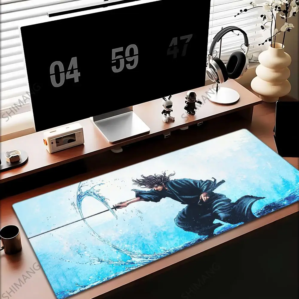 

Japan Samurai Mouse Pad Laptop Vagabond Manga Keyboard Pad XXL Anime Mousepad PC Gaming Accessories Desk Mat Game Cabinet Carpet
