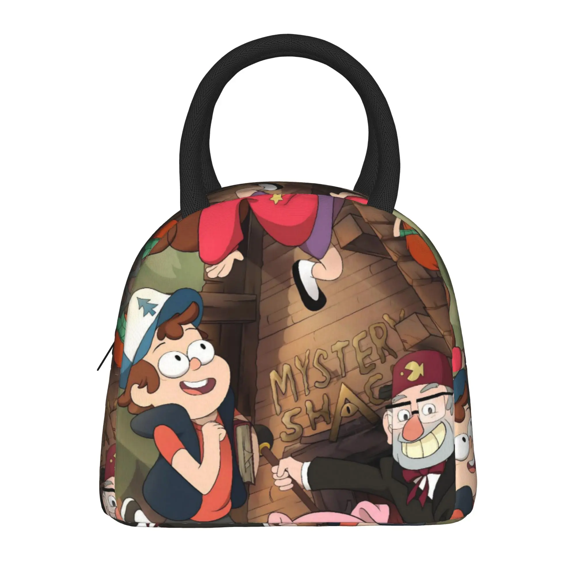 G-Gravity Falls Insulated Lunch Bags for Men Women  Storage Food Box Portable Thermal Cooler Lunch Boxes For Travel