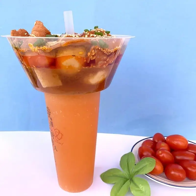 

36 Set Disposable Snack Bowl and Drink Cup Set in One for Your Party Takeaway Container for Drink Beverage Transparent Protest