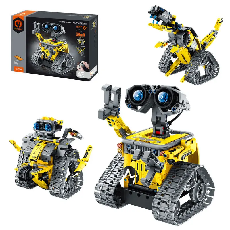 

Technical 3 In 1 City Engineering Car Excavator Bulldozer Transform Rc Robot Model Building Blocks Bricks Toys For Children Gift