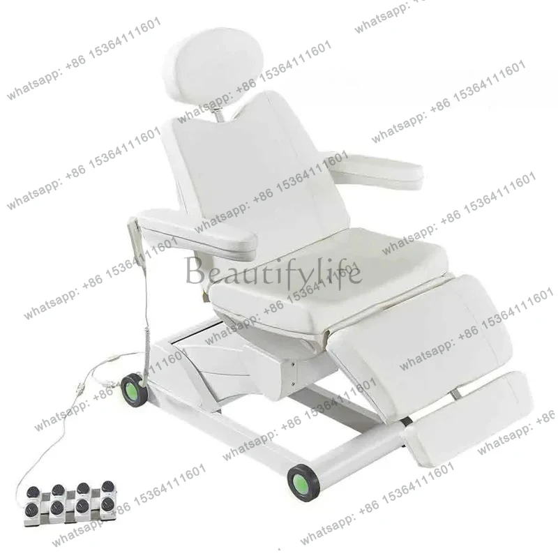 Electric beauty examination and treatment bed Body tattoo embroidery bed Lifting folding bed with wheels