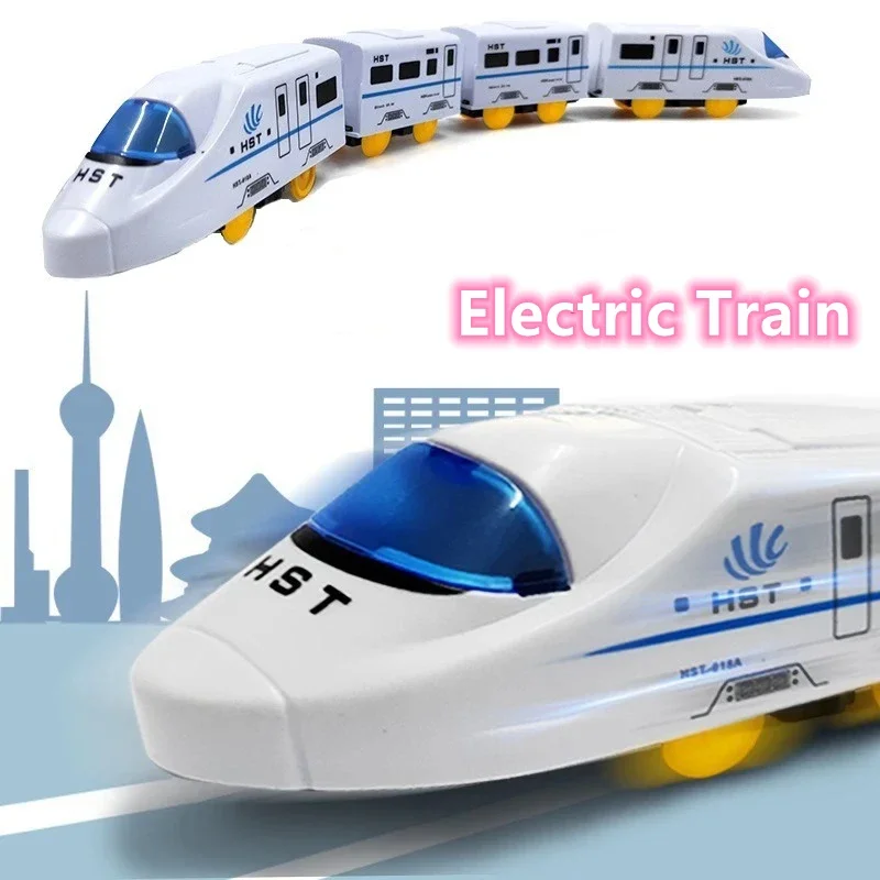 Electric Simulation High Speed Railway Toy Automatic Rotation Train Model Educational Toys for Kids Birthdays Christmas Gift