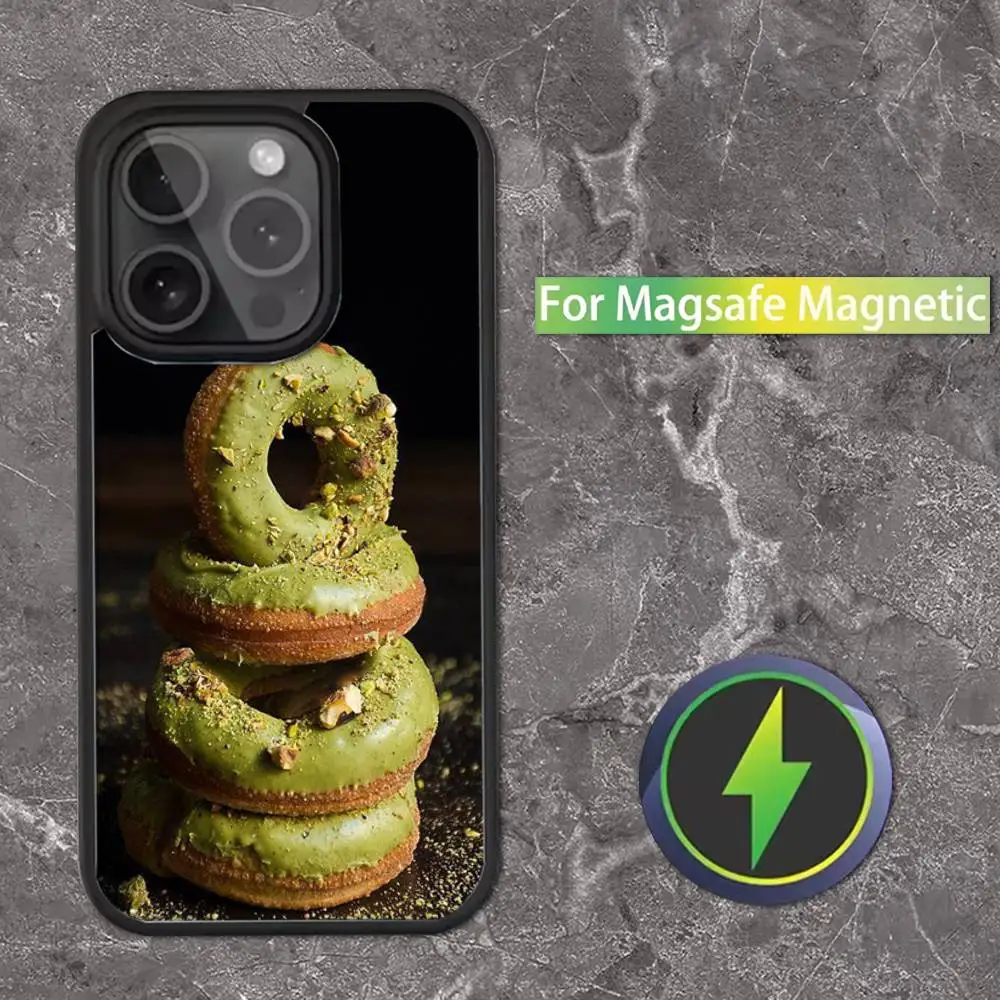 Casing Ponsel Donat Lezat Untuk iPhone 17,16,15,14,13,12,11,Pro,Max,Plus,Mini,SE4,E Pengisian Daya Nirkabel Magnetik Magsafe