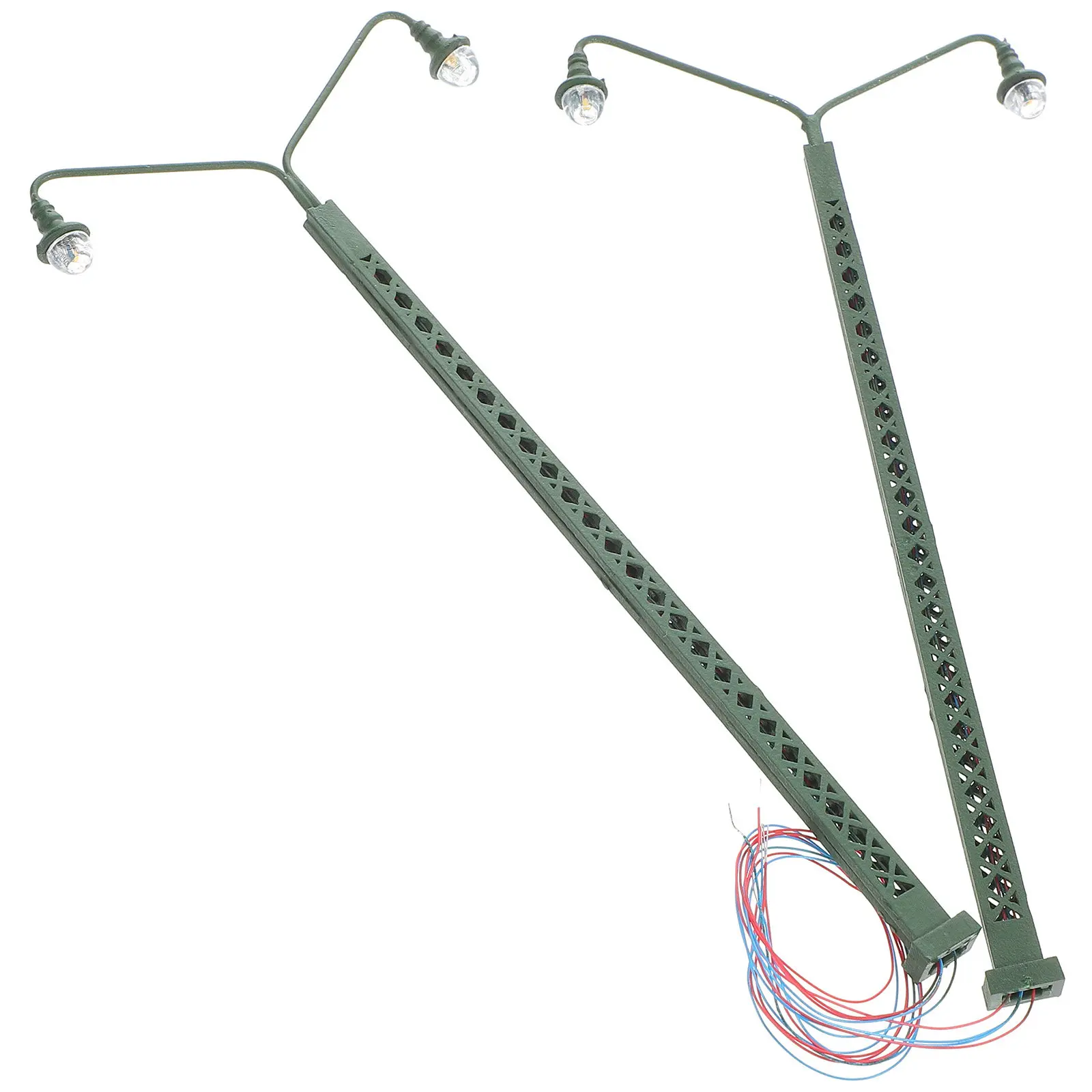 

2 шт. миниатюрных железнодорожных фонарей из нержавеющей стали и АБС-пластика, имитирующие свет, для оформления миниатюрных домиков, диорам и декораций для песочниц