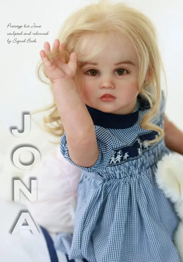 Kit de Muñeca Reborn NPK de 24'' Jona, sin Acabado, sin Pintar, sin Ensamblar, Color Fresco, con Cuerpo de Tela y Ojos