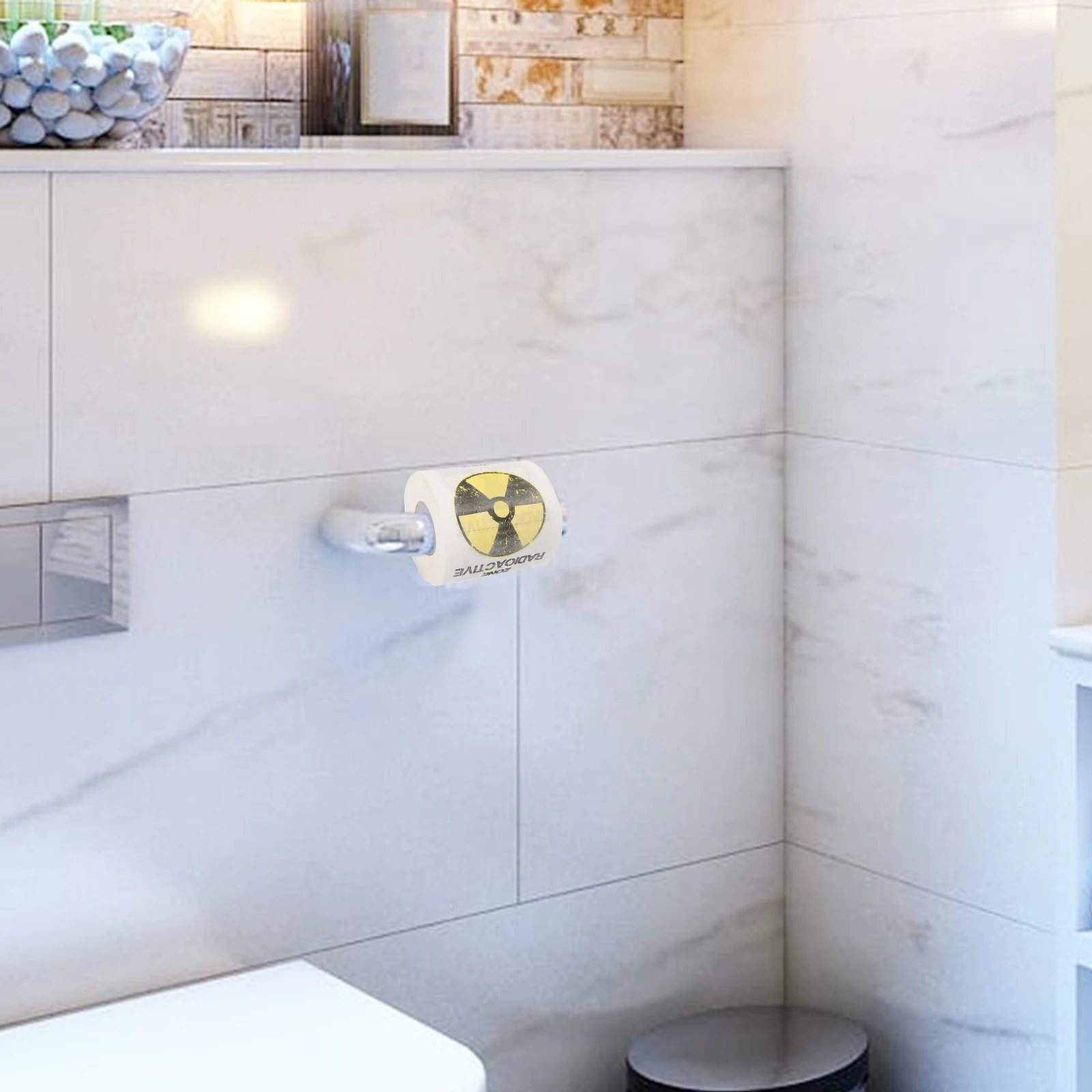 Novità Rotolo di carta igienica Decorativo Divertente Stampa Tessuto creativo Pelle morbida Accessorio per il bagno delicato Forniture per feste a tema