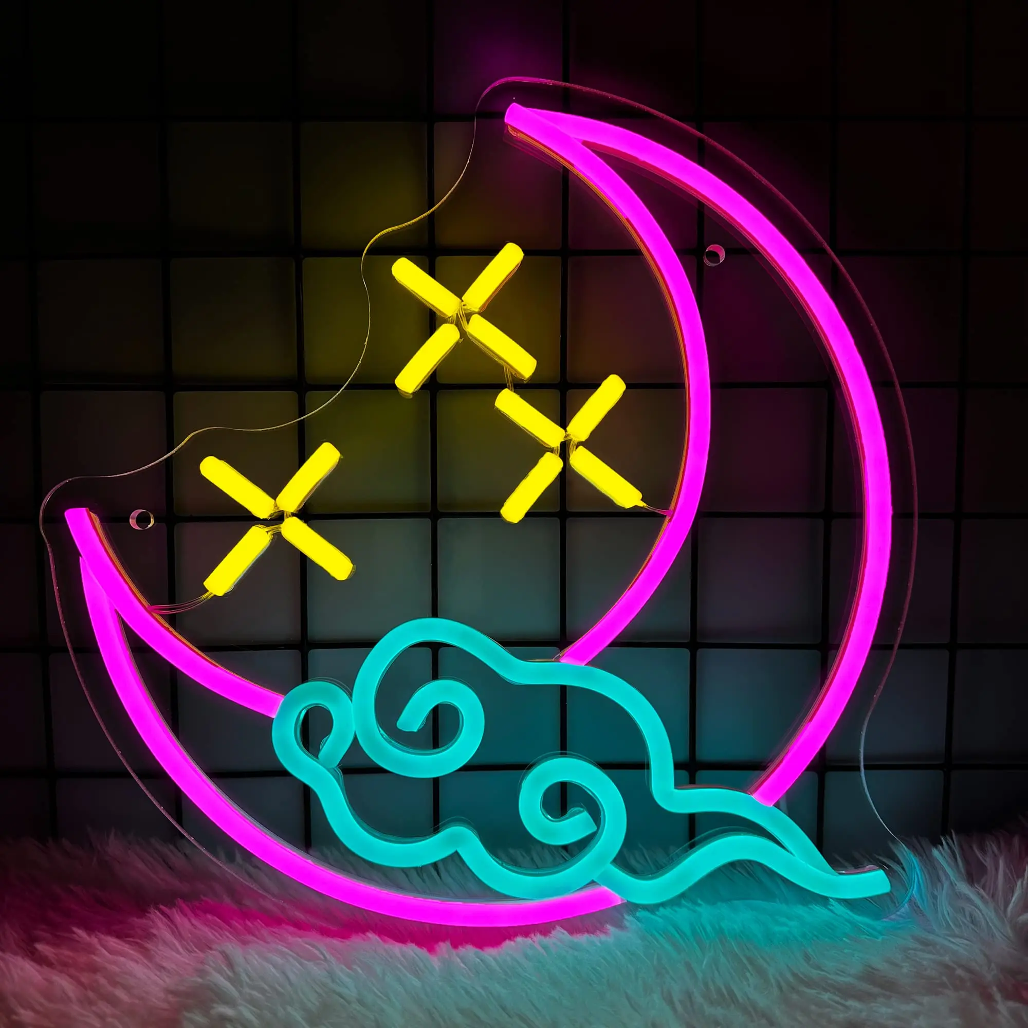 

Led Neon Sign Moon Cloud Star Shaped USB Acrylic Wall Hanging Art For Kawaii Bedroom Kids Room Decor Wedding Bar Xmas