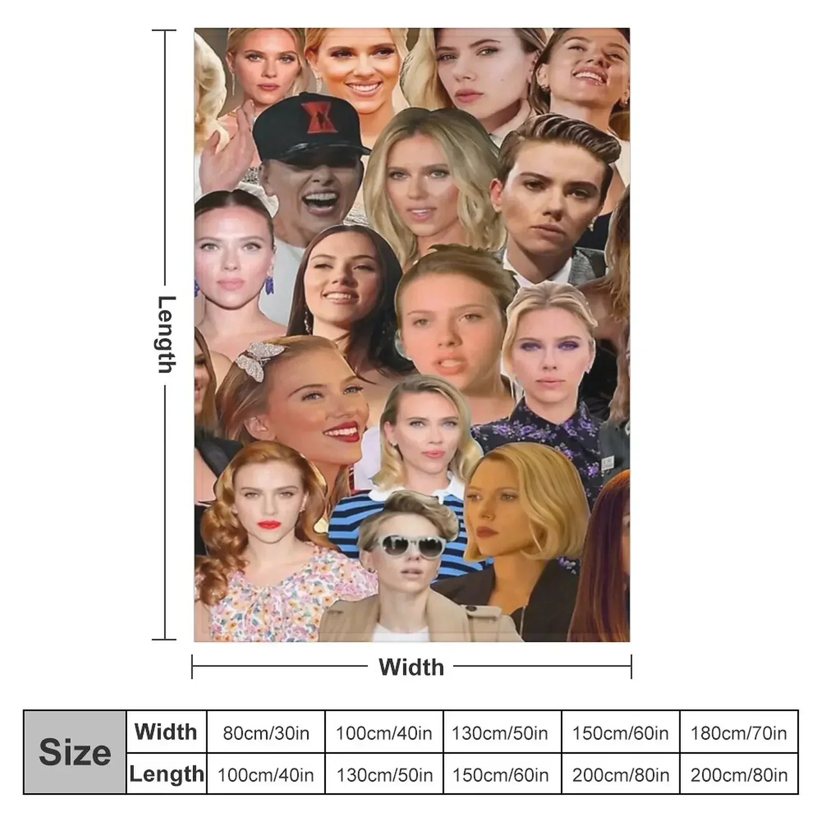 Scarlett Johansson Photo Collage Throw Blanket Shaggy Large Thins warm winter Luxury Blankets