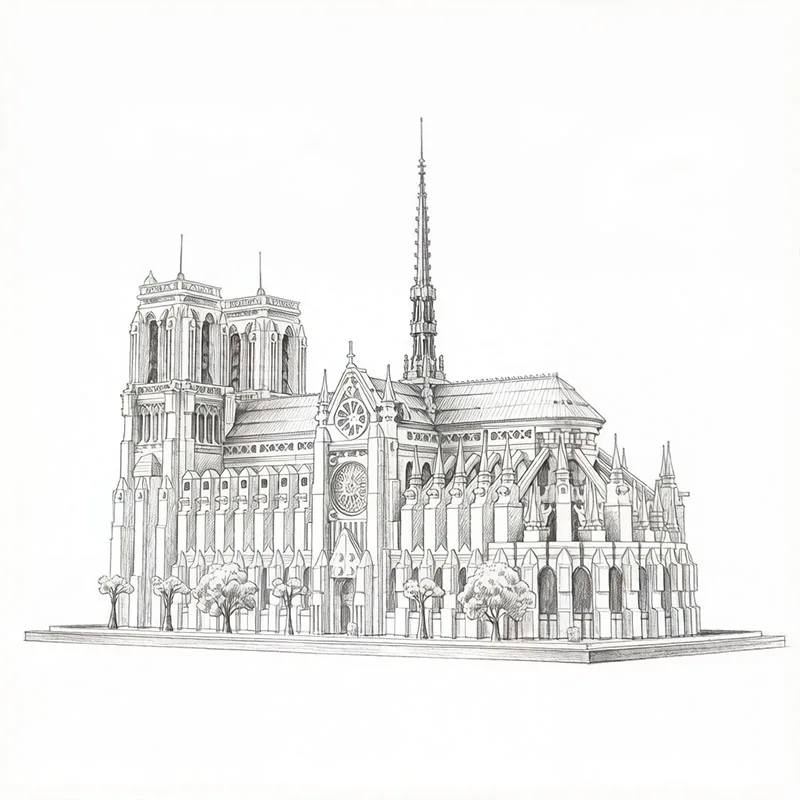 4383 pièces 21061 Notre-Dame de Paris, kit de construction architecturale, modèle de décoration pour la maison, cadeau pour adultes et enfants