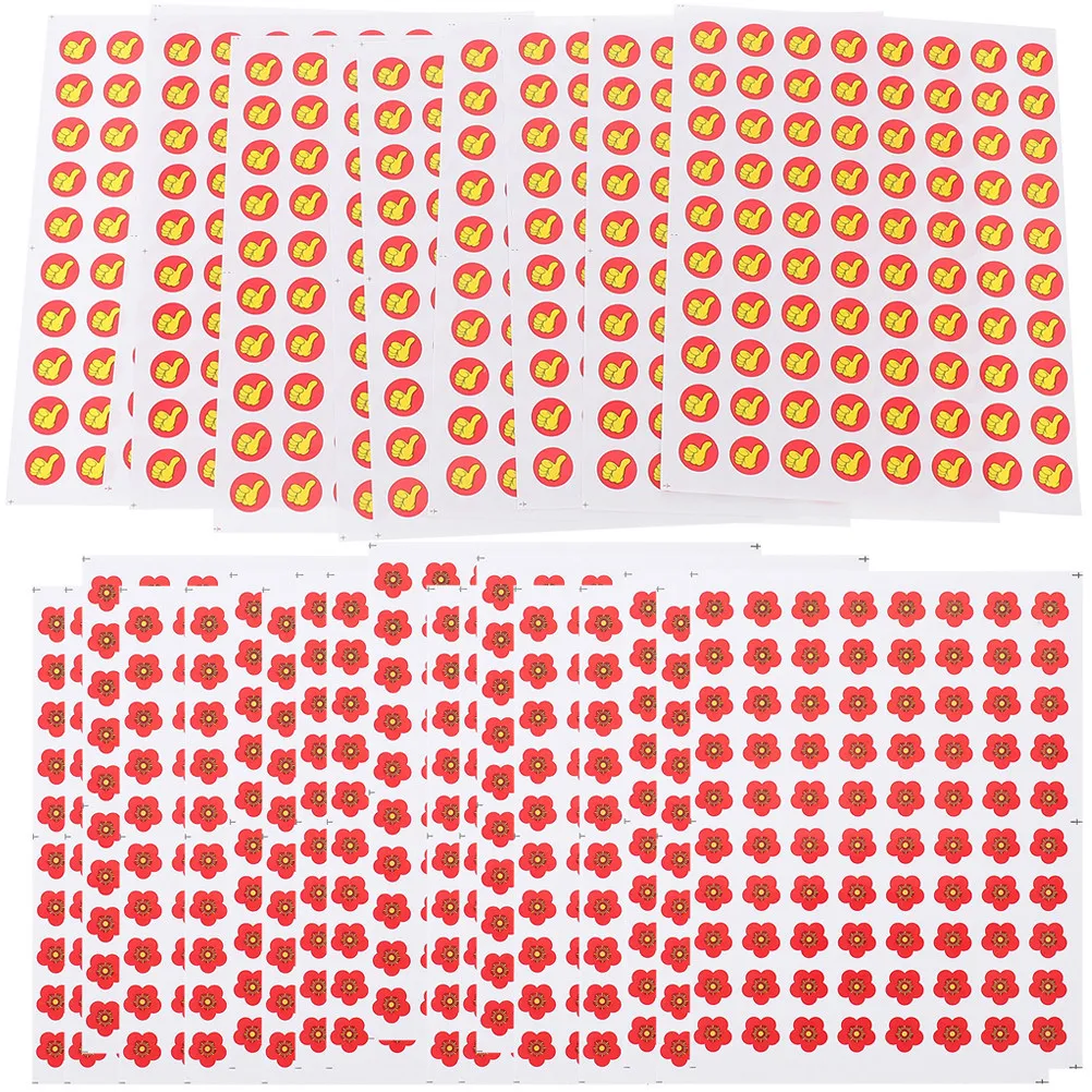 

60 листов нежных поощрительных наклеек с цветочным дизайном и изображением пальца вверх, съемные, на клеевой основе, для дома, школы, офиса, вдохновляющие