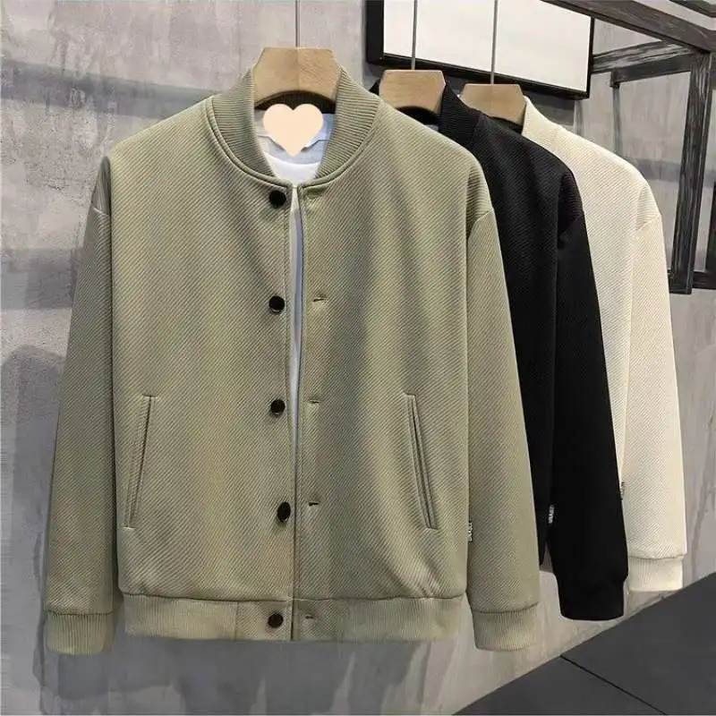 

Модная мужская бейсбольная куртка, повседневная рабочая одежда, весенне-осеннее модное утепленное пальто с длинными рукавами, облегающее верхнее пальто