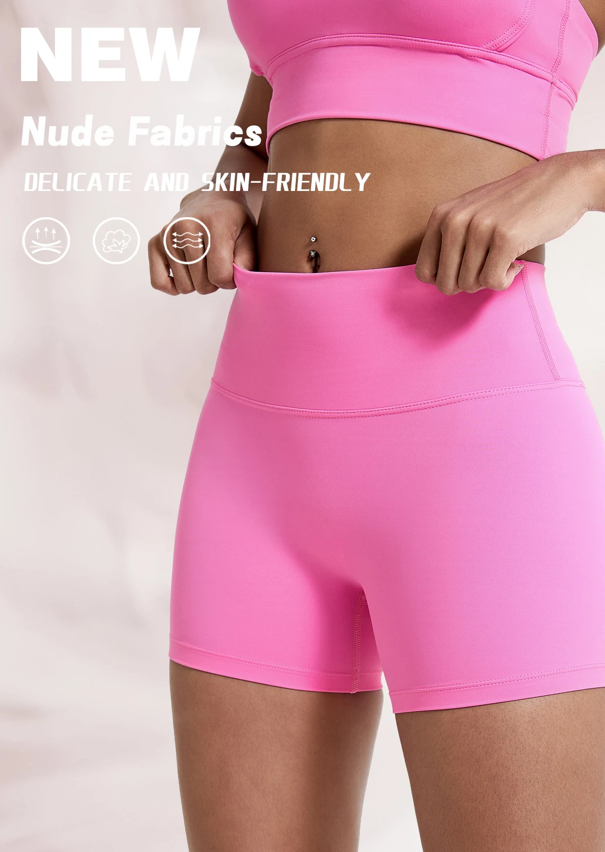 Hochgeschnittene Damen-Sportshorts Push-Up Gym-Leggings Weiche Schnelltrocknende Workout-Fitness-Laufbekleidung Yoga-Trainingsshorts – Detail 1