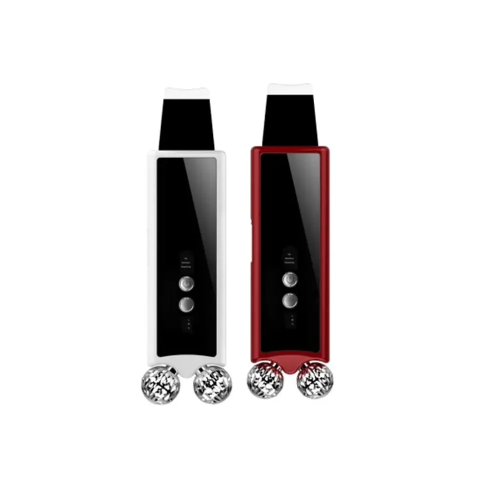 2in1 Exfoliators Ultrasonic Skin Scrubber Spatula Electric Vibrating Facial Roller Massager