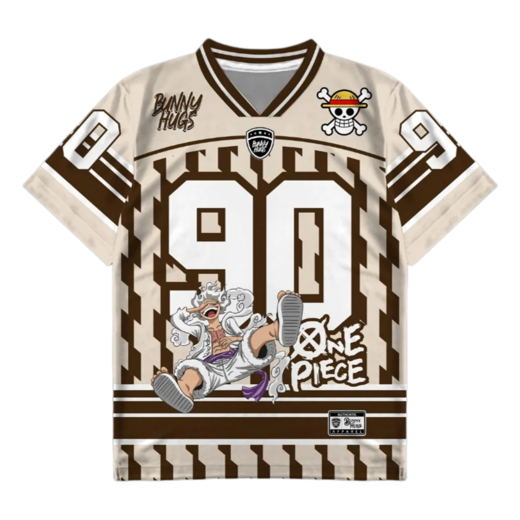 Bandai Gear 5 Luffy No.90 Jersey Baseball Style One Piece Anime Adult Kids Athleisure T-Shirt Summer Quick-dry Soft Lightweight