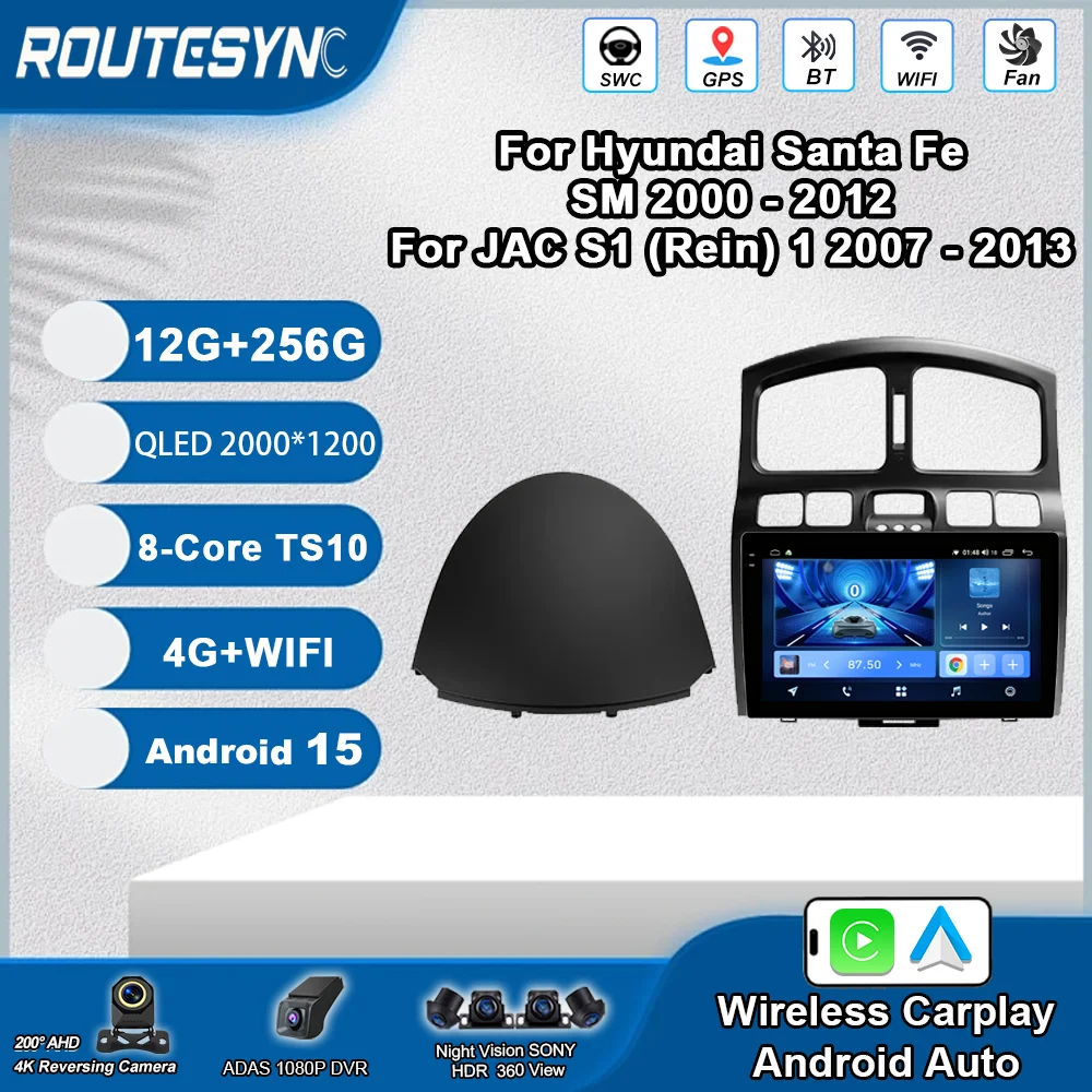 Для Hyundai Santa Fe SM 2000-2012 Для JAC S1 (Rein) 1 2007-2013 Автомобильный радиоприемник Мультимедийный видеоплеер Навигация Стерео GPS DVD