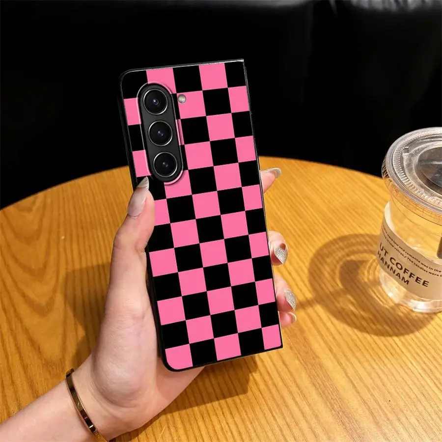 Cute Color Checkered Pattern Case for Samsung Galaxy Z Fold 8 Ultra ZFold3 ZFold5 ZFold6 ZFold7 Z Fold 7 6 5 4 3 ZFold4 Phone