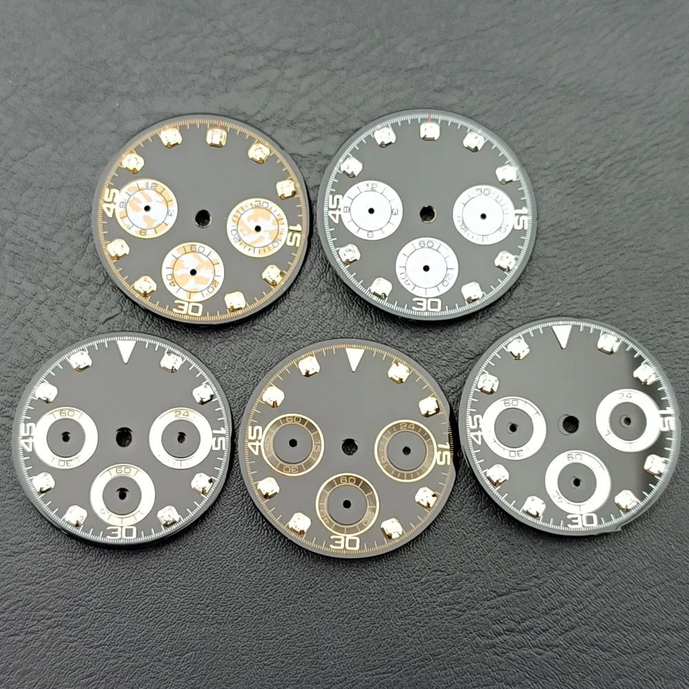 ساعة ميكانيكية بقطر 29 مم، قرص معقم مناسب لحركة VK-63 C3، أجزاء ملحقات ساعة التجميع المضيئة