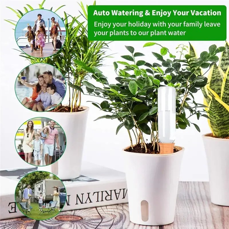 ABZS Automatic Plant Waterers For Wine Bottle Spikes 1 Set Indoor Plant Watering Devices Terracotta Plant Watering Stakes