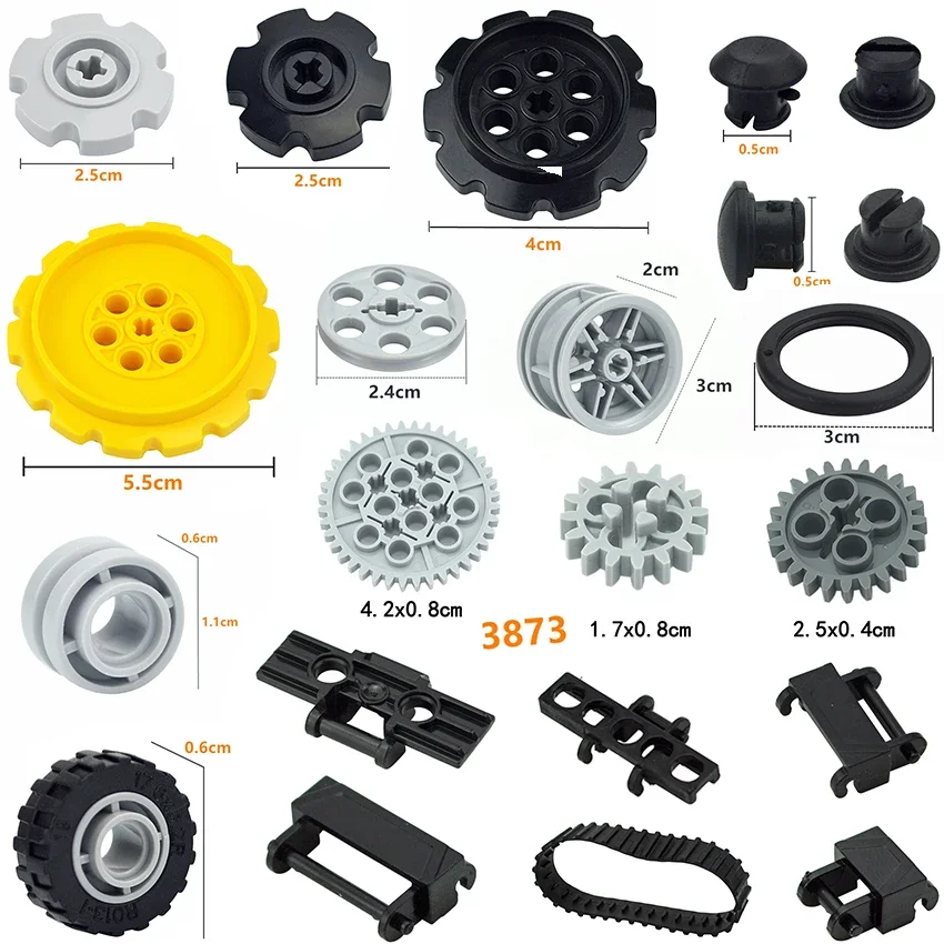 Mattoni da costruzione parti tecniche Bulk Chain Link Gear Tank Track battistrada compatibile con 53992 88323 3873 3711 assemblano particelle