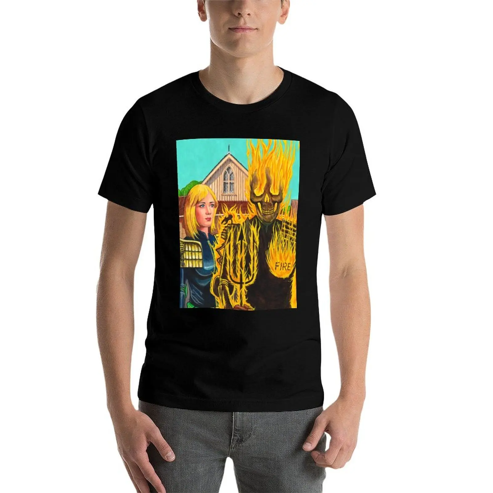 

Judge Fire presents British Gothic T-Shirt black cotton t-shirt plain for man package t shirt man cotton T-Shirt