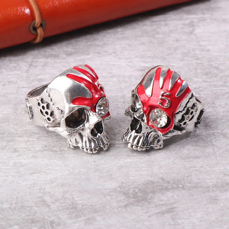 Five Fingers Death Punch Skull Ring Vintage Chunky Gothic Jewelry Dainty Ring For Men view 3