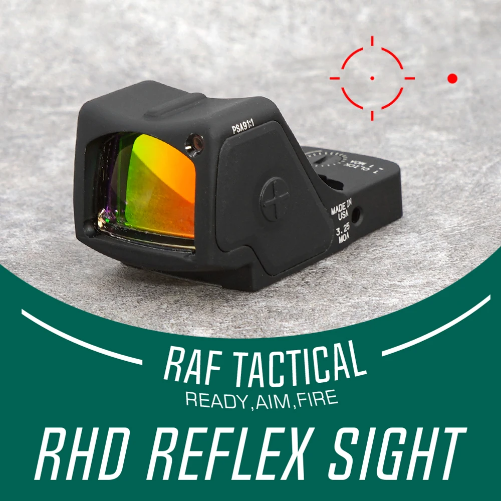 Tactical 3MOA Red Dot Sight RMHD Reflex Sight For GLOCK Pistol Handgun/Picatinny Rail Mount Full Multi Coated Lenses