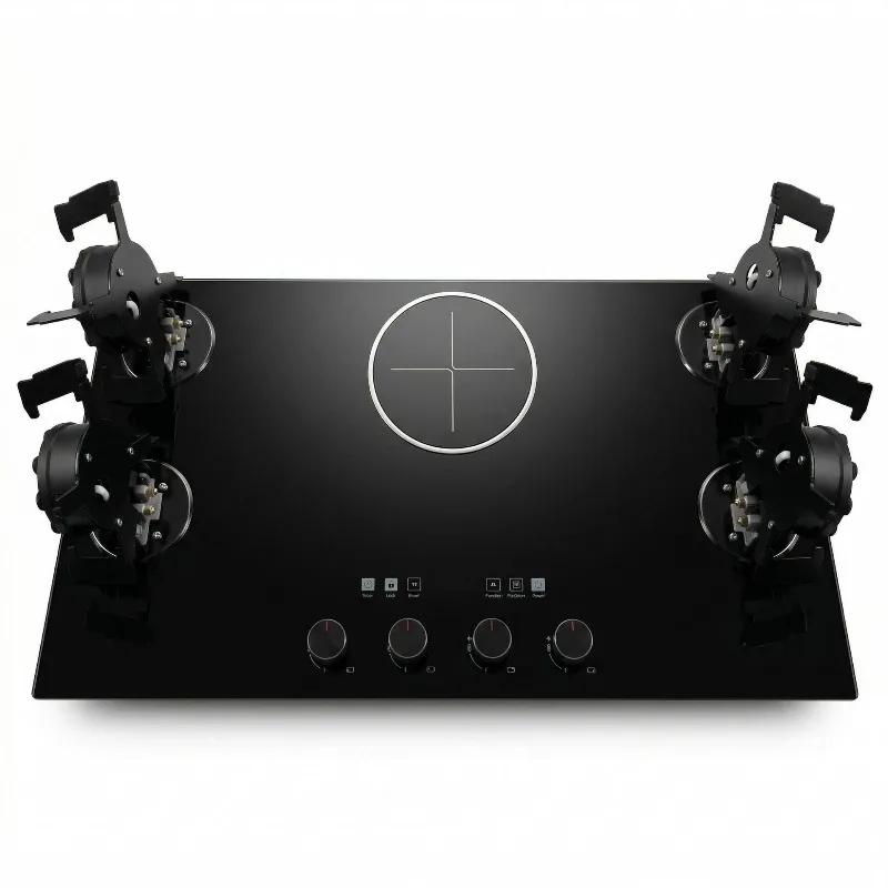 Gas stove 4 gas 1 electric clamshell embedded glass gas stove outlet