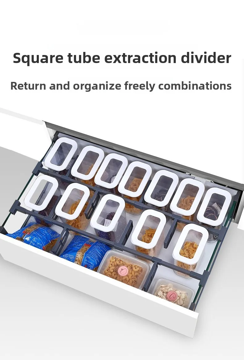 Square tube inner partition system kitchen cabinet drawer free partition assembly
