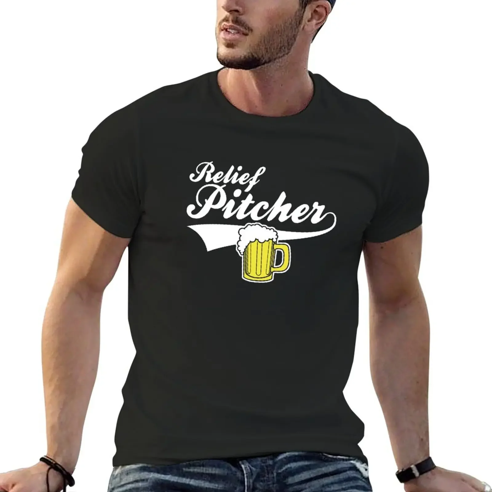 

Relief pitcher beer T-Shirt boys animal print plus size clothes sublime anime shirts men