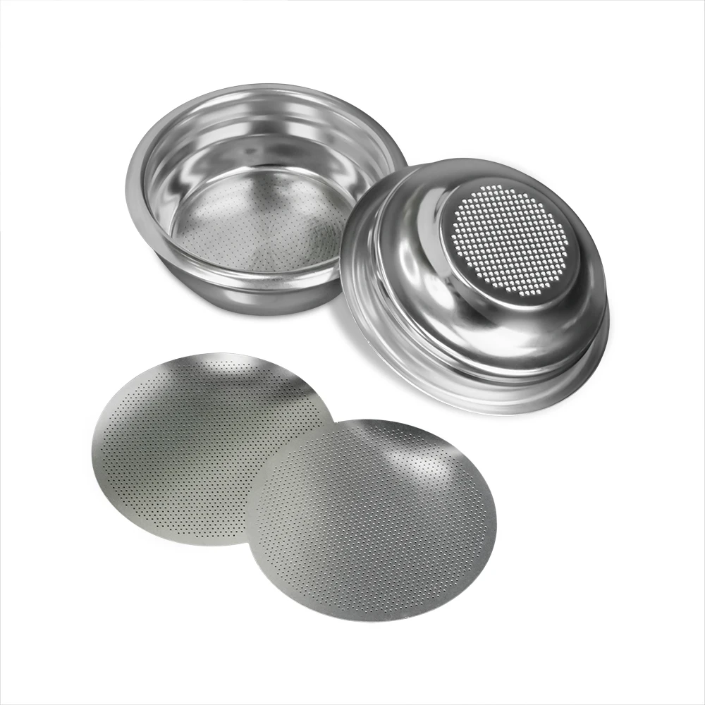4-teiliges Wareset 58-mm-Filterkörbe und Puck-Bildschirme, kompatibel mit den meisten 58-mm-Kaffeekanälen
