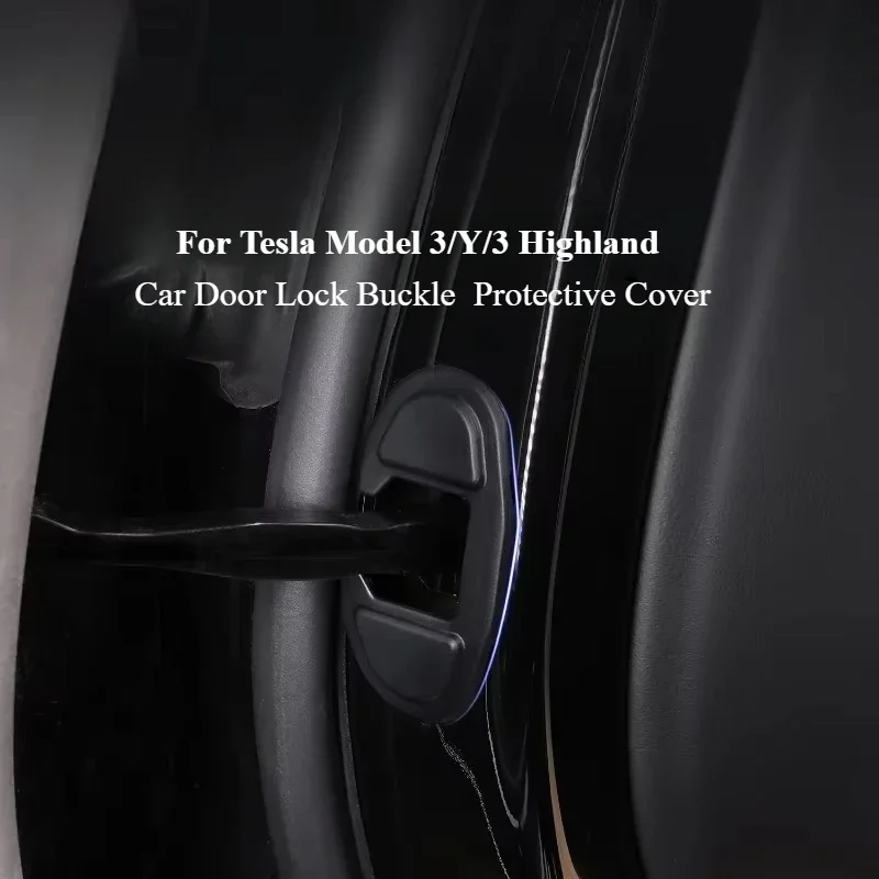 

Car Door Lock Buckle Protective Cover for Tesla Model 3/Y/3 Highland 2024 2025 Rear Door Lock Gap Plug Decorative Accessories
