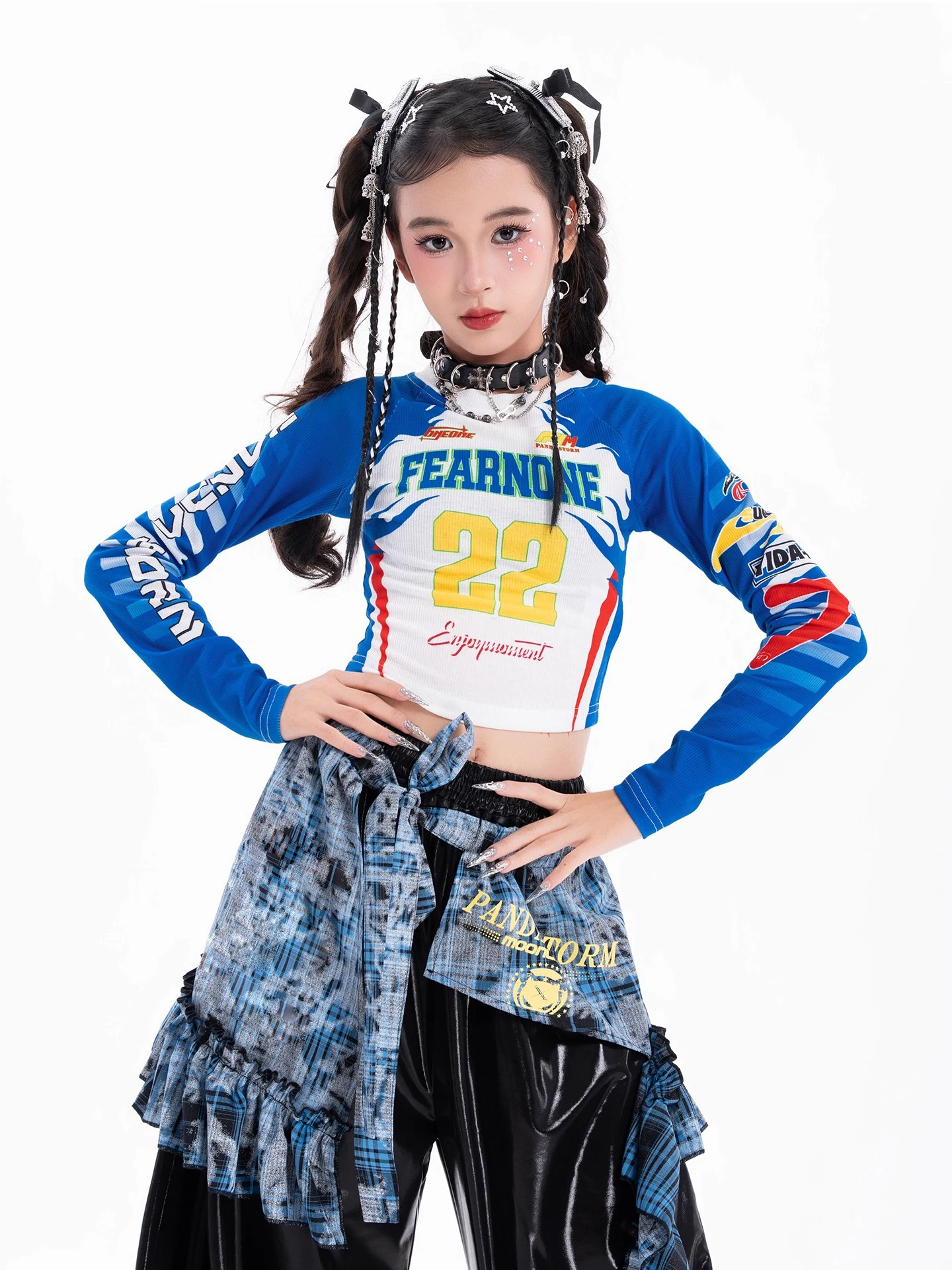 2025 الدوبامين الحلو الفتيات الجاز زي مجموعات الملابس Kpop ملابس الرقص الاطفال الهيب هوب الملابس مرحلة الملابس ارتداء DN21995