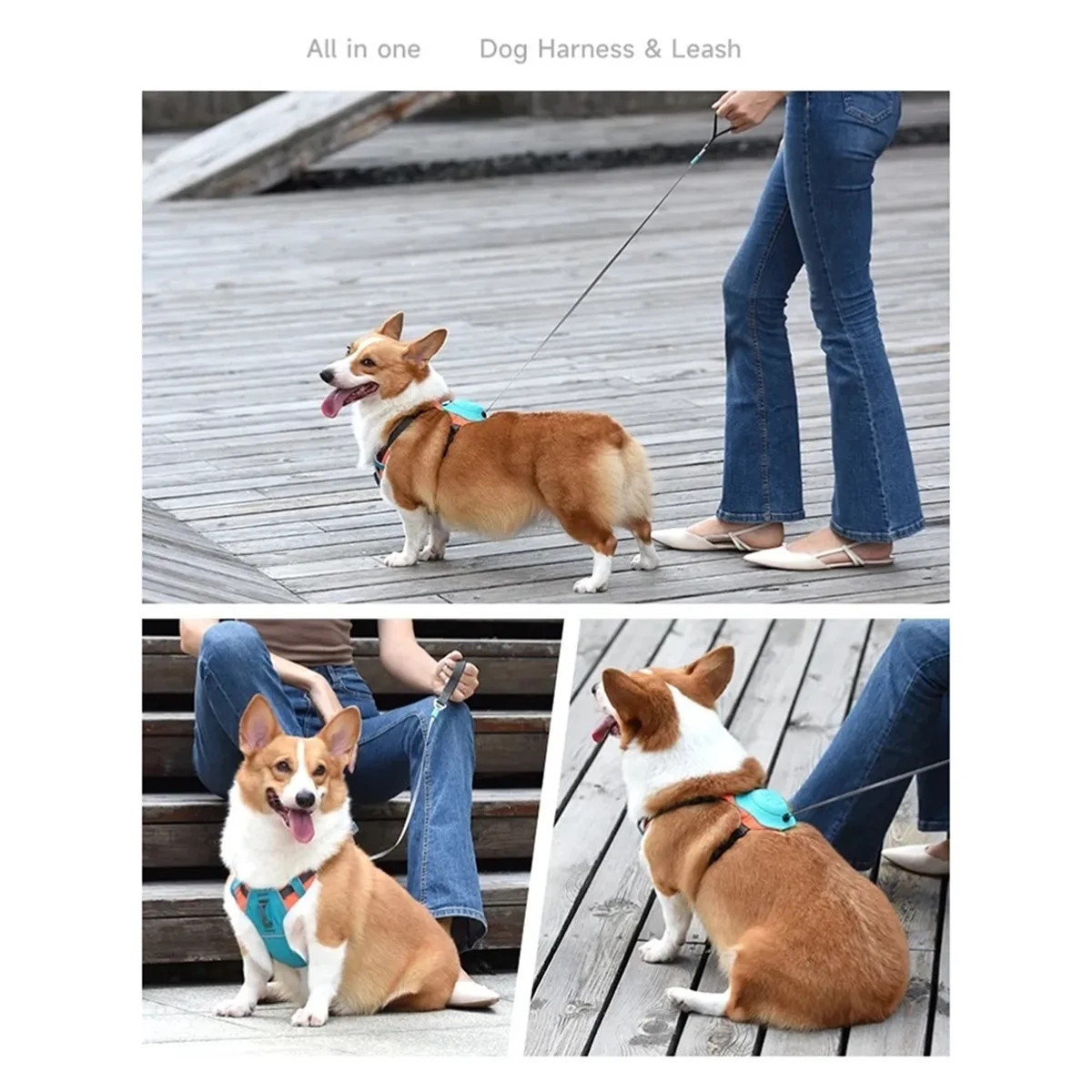 

2-In-1 No Pull Dog Harness with Retractable Leash,Automatic Anti Burst Impact Function,Adjustable Breathable Dog Vest,XS LPY
