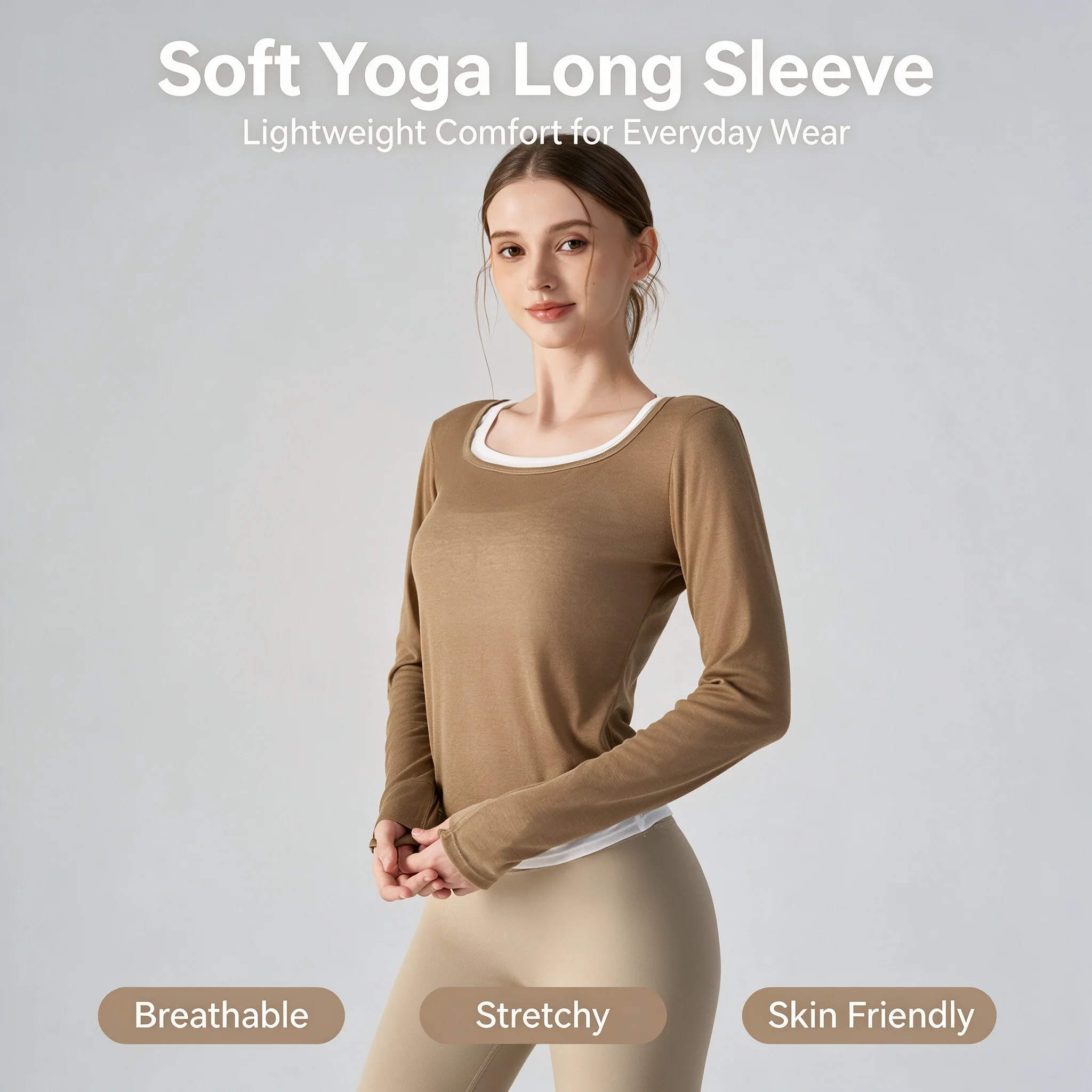Stown Translucent Colour Block Slim Long Sleeve T‑Shirt Women Base Layer Top for Pilates Yoga Workout Fitness Sports Active Wear