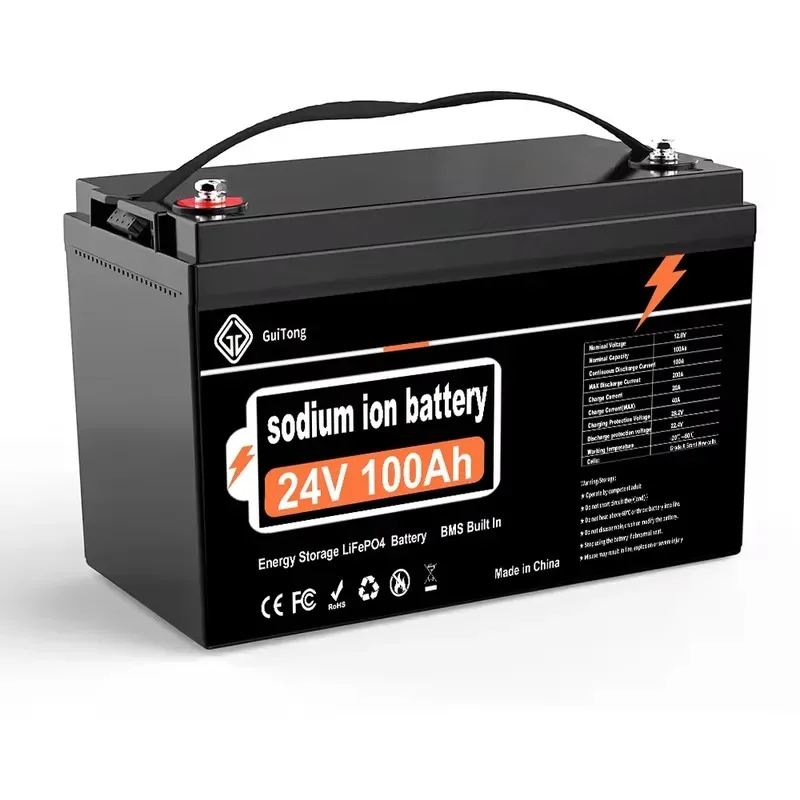 Hot Sale Rechargeable 24V 24 Volt 50Ah 100Ah 200Ah 300Ah Solar Sodium Ion Battery Pack Cell for RV Home Appliances Storage
