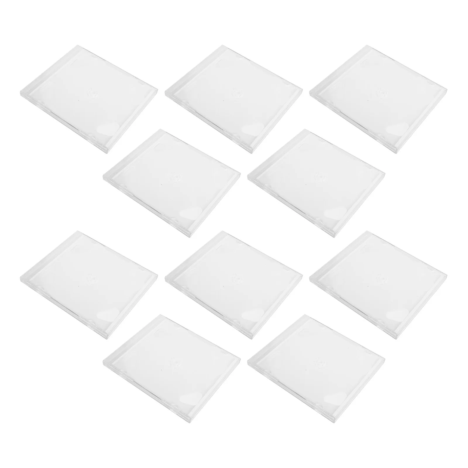 10Pcs Cd Disc Holder Double Disc Case Clear Reinforced Plastic Thickened Shatterproof Storage Box for Home Office Organization