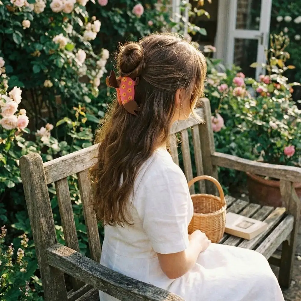 

Милые заколки для волос из ацетатного пластика в виде животных: минималистичные цветочные, в виде собаки, акулы, мультяшных питомцев, такс. Аксессуары для волос.