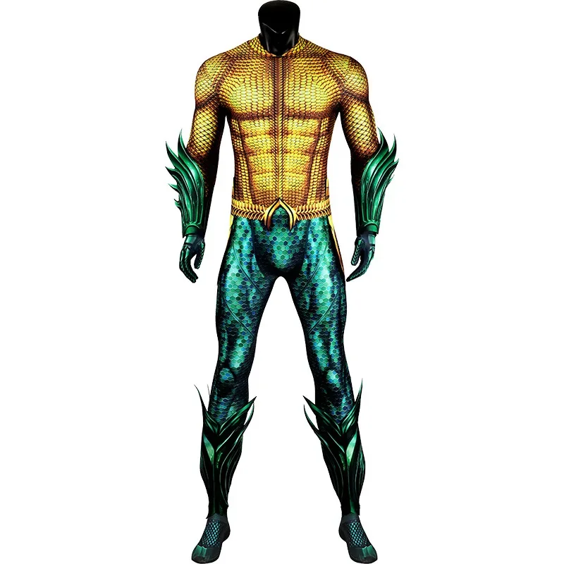 

2 Sea King Cospaly Anime Arthur Curry Cosplay 3D Printing Costumes Jumpsuits Character Prop Set Halloween Party Outfit for Men