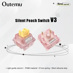 Outemu Silent Peach V3 Switch Mechanical Keyboard Linear Switches Lightguide Pole 5 Pin Hot swap PA66 Pre Lubed POM 21mm spring