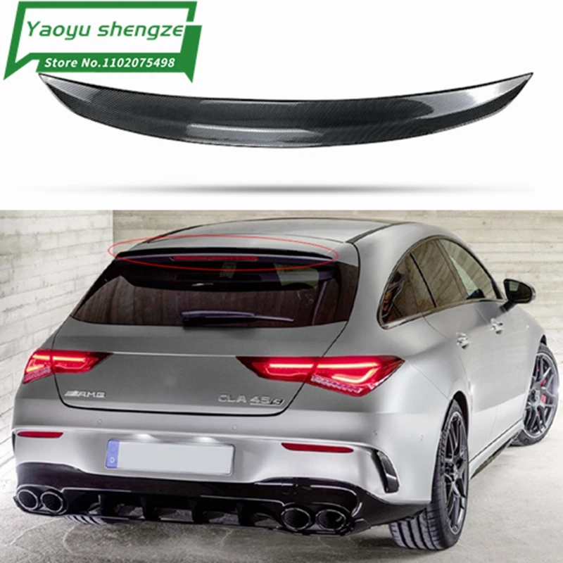 

For Mercedes-Benz CLA-class X118 CLA200 260 CLA35 CLA45 Rear Trunk Tail Wing Spoiler Body Kit Accessories Glossy Black ABS
