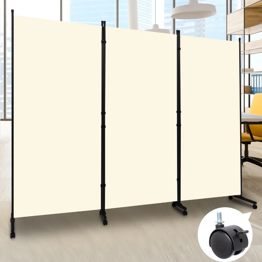 

Room Divider Portable Wall Divider,Upgarded Design Privacy Rooms Divider Panel W/Wheels,3 Panel Room Dividers Screen 6FT