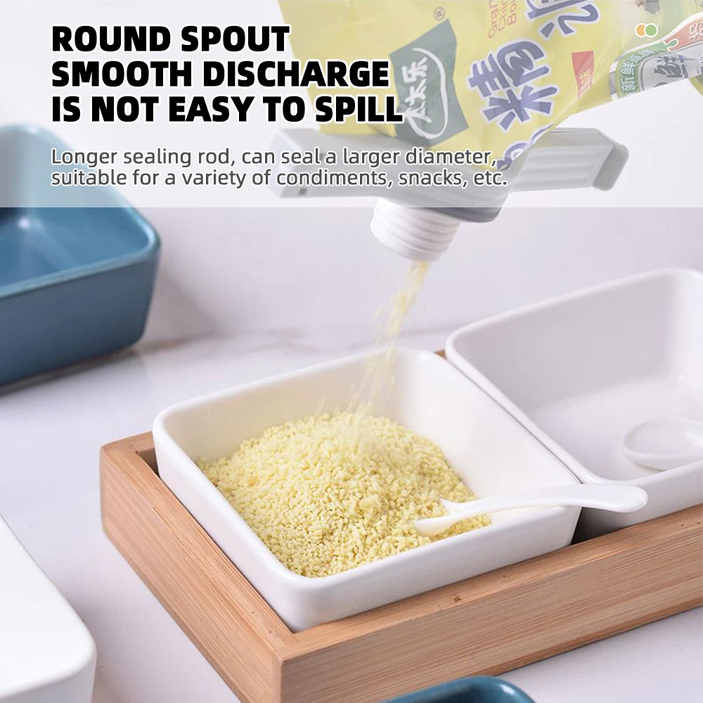 Clip de sellado con tapa de rosca, accesorio de cocina para condimentos, leche en polvo, sal, bolsa, paquete de conservación de alimentos