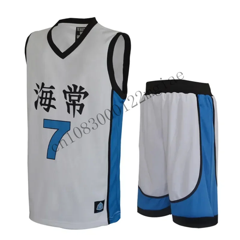 3D Anime Kuroko No Basuke KAIJO Kise Ryota 7 # Costume Basketball Jersey Cosplay Uniform Vest Singlet Shirt Sleevess Set CMM221