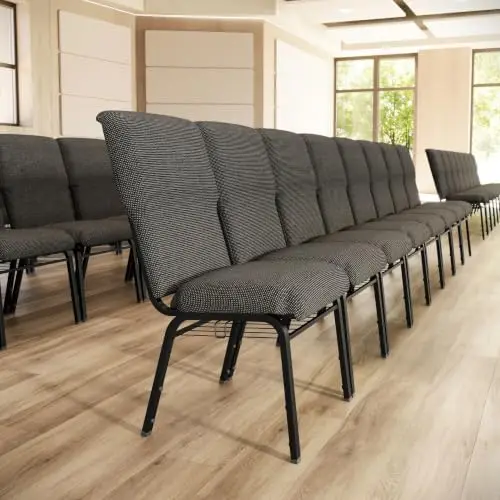 Advantage Black Marble Discount Church Chair - 21 in. Wide view 2